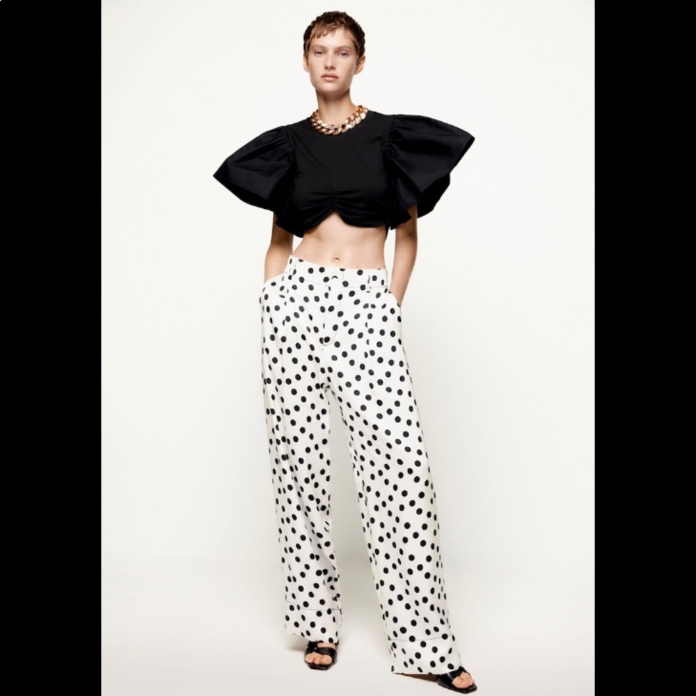ZARA FLOWY POLKA DOT PANTS  LIMITED EDITION